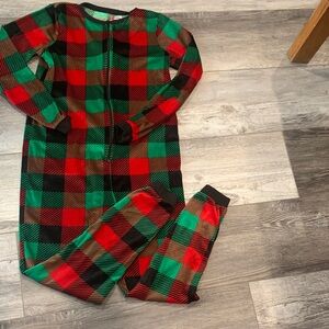 Festive Plaid Kids Pajamas - Red, Green, Black